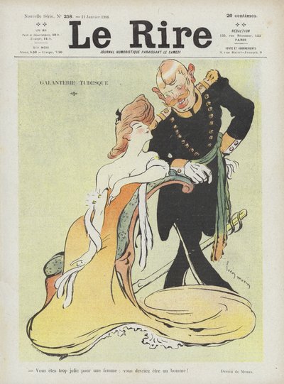 Teutoonse galanterie. Illustratie voor Le Rire door Louis Morin
