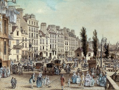 Uitzicht op de haven Saint Paul in Parijs in 1782 door Louis Nicolas de Lespinasse