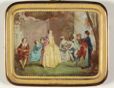 Fete Champetre (email) door Louis Nicolas van (manner of) Blarenberghe