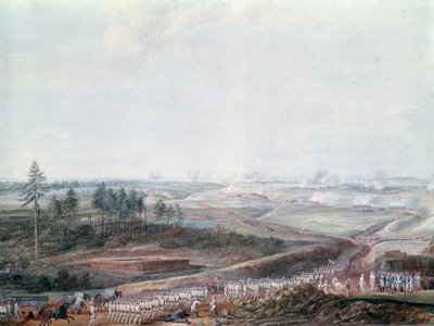 Onafhankelijkheidsoorlog: de slag bij Yorktown (of York Town) op 19/10/1781, detail door Louis Nicolas van Blarenberghe