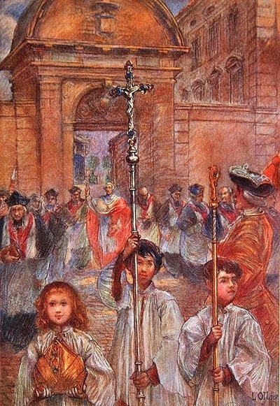 Plechtige processie in Frejus ter ere van Sint Leonce door Louis Ollier