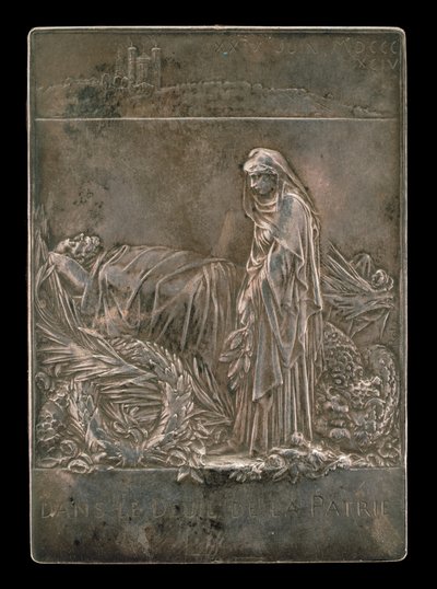 Frankrijk rouwt om de president van de republiek [achterkant], 1894 door Louis Oscar Roty