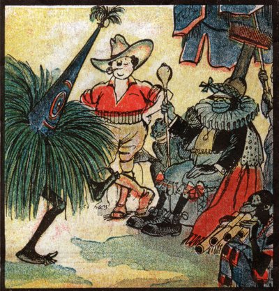 Nestor Fenleroc, Europese kolonist bezoekt een Afrikaanse stam. 1923 (gravure) door Louis Peltier