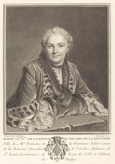 Marie Gallelise de la Fontaine door Louis Petit after Maurice Quentin de La Tour