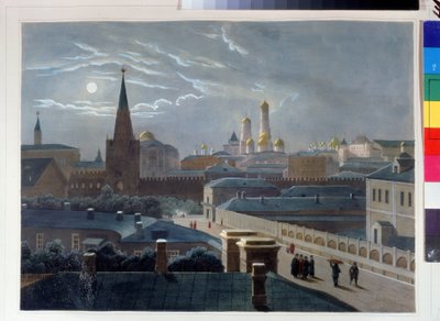 Uitzicht op het Kremlin van Moskou door Louis Philippe Alphonse Bichebois