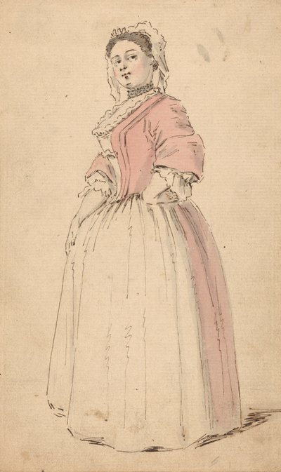 Een Jonge Vrouw in een Roze Jurk door Louis Philippe Boitard