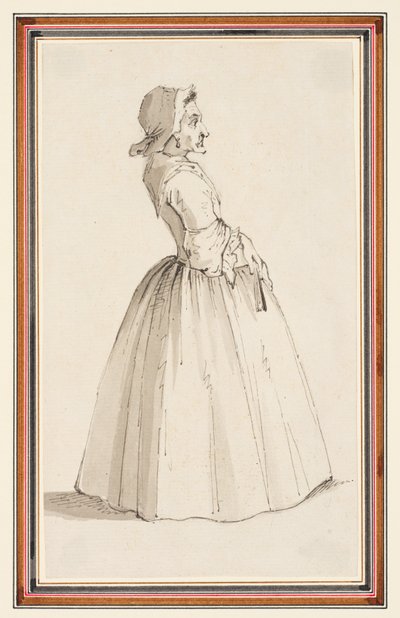 Staande vrouw, naar rechts gericht door Louis Philippe Boitard