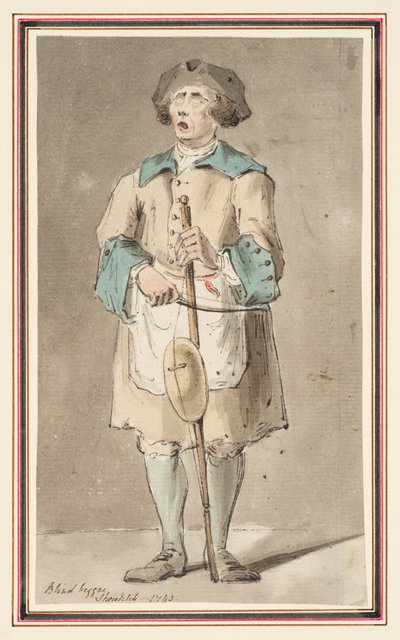 Studie van een blinde bedelaar in Shoreditch door Louis Philippe Boitard
