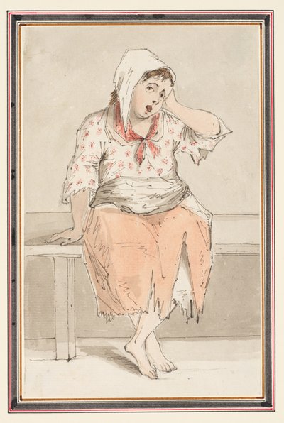 Studie van een zittende vrouw door Louis Philippe Boitard