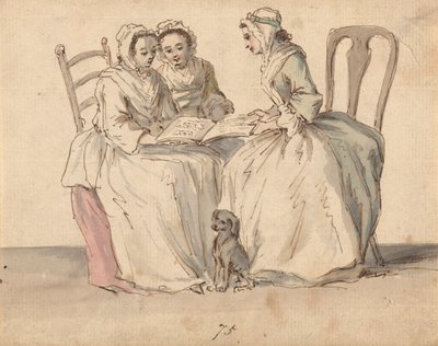 Drie Zittende Dames door Louis Philippe Boitard