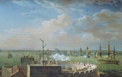 Haven van Cherbourg, 1822 door Louis Philippe Crepin