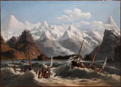 Schipbreuk voor de kust van Alaska door Louis Philippe Crepin