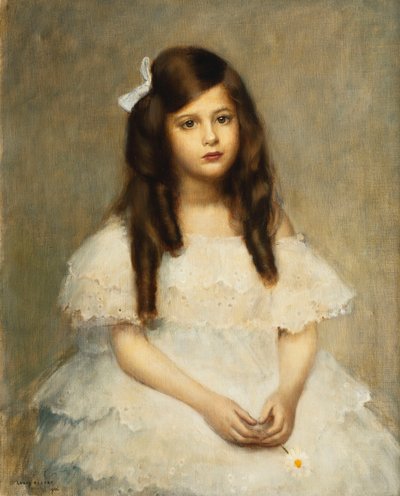 Portret van een Meisje, Zittend Driekwart Lengte door Louis Picard