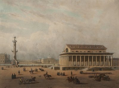 Beurs in Sint-Petersburg, eind jaren 1840 door Louis Pierre Alphonse Bichebois