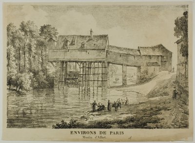 De Omgeving van Parijs: Alfort Molen door Louis Pierre Baltard