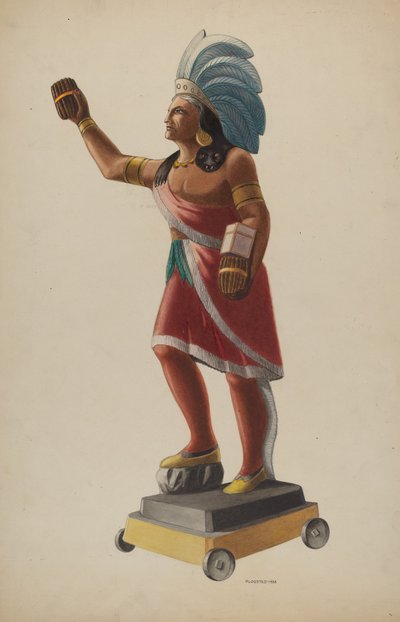 Cigar Store Indiaan, 1938 door Louis Plogsted