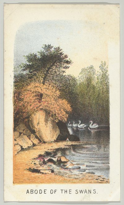 Woonplaats van de Zwanen, uit de serie, Uitzichten in Central Park, New York, Deel 2, 1864 door Louis Prang