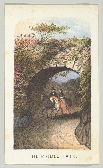 Het ruiterpad, uit de serie, Uitzichten in Central Park, New York, Deel 2, 1864 door Louis Prang