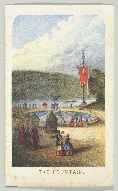 De fontein, uit de serie, Uitzichten in Central Park, New York, Deel 3, 1864 door Louis Prang