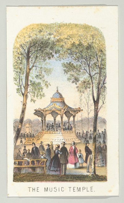 De Muziektempel, uit de serie, Uitzichten in Central Park, New York, Deel 2 door Louis Prang