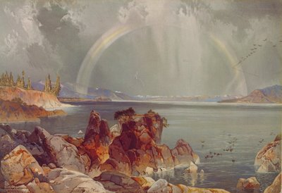 Yellowstone Meer, ca. 1875 door Louis Prang