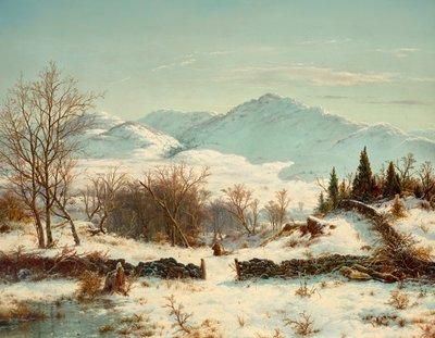 Winterlandschap door Louis Remy Mignot
