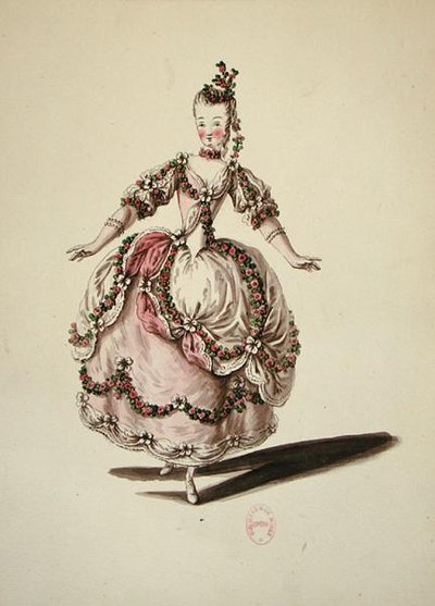 Herderkostuum voor een ballet door Louis Rene Boquet