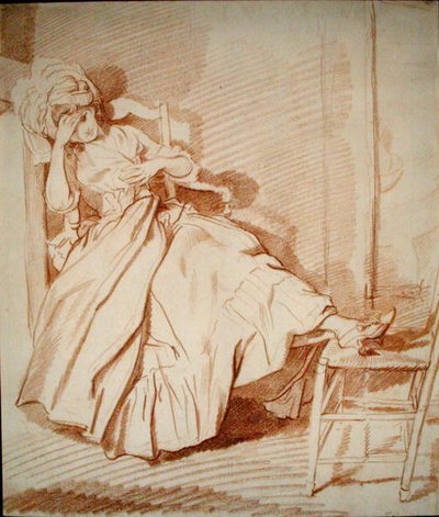 Studie van een Slapend Meisje door Louis Rolland Trinquesse