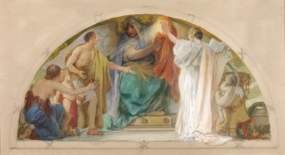 Vast geloof - Waarheid, durf, zelfvertrouwen (studie voor over de deur, Old Senate Office Building) door Louis Schaettle
