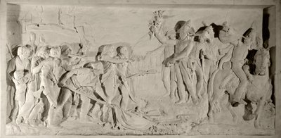Vendee Oorlog: pacificatie van de Vendee door Generaal Lazare Hoche (1768-1797) in 1796. Laag reliëf in marmer gesneden door Simon Louis Boizot (1743-1809). 1800. Versailles, kasteelmuseum door Louis Simon Boizot