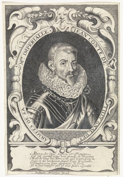 Portret van Johann Tserclaes, Graaf van Tilly door Louis Spirinx