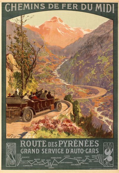 Chemin de fer du Midi. Route des Pyrénées door Louis Tauzin