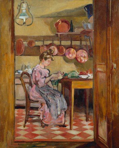 Madame Valtat in de Keuken door Louis Valtat