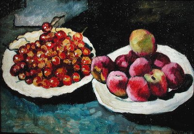 Stilleven met Perziken en Kersen door Louis Valtat
