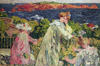 Drie vrouwen op het balkon door Louis Valtat