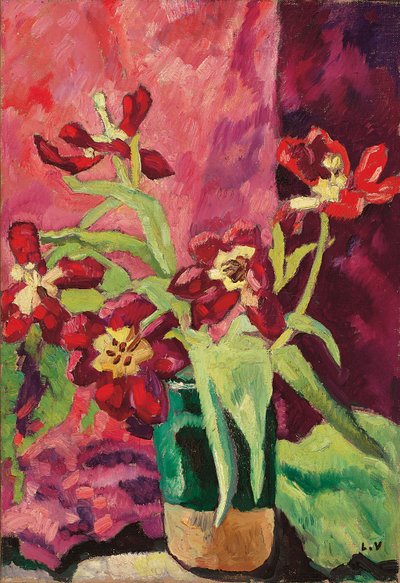 Vaas, Rode Tulpen door Louis Valtat