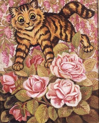 Een Kitten Verstoppen in een Rozenstruik door Louis Wain
