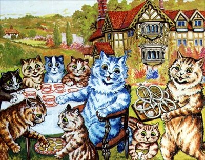 Een Theepartij in Napsbury door Louis Wain