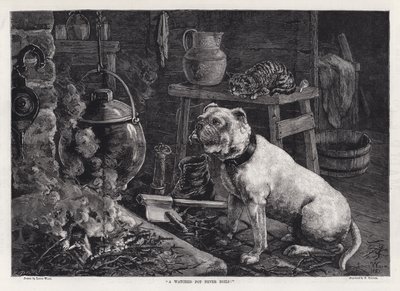 Een geobserveerde pot kookt nooit! (gravure) door Louis Wain
