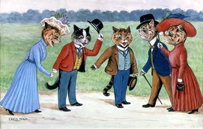 Wandelende Katten door Louis Wain