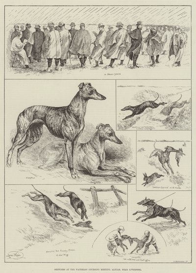 Schetsen bij de Waterloo Coursing Meeting, Altcar, nabij Liverpool door Louis Wain
