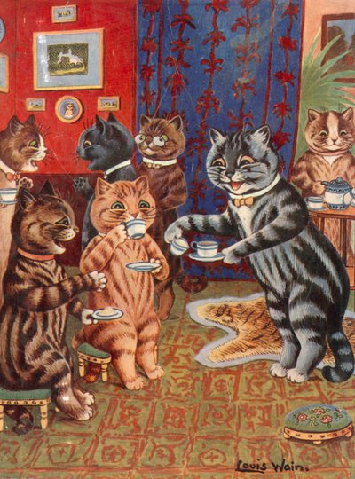 Thee drinken door Louis Wain