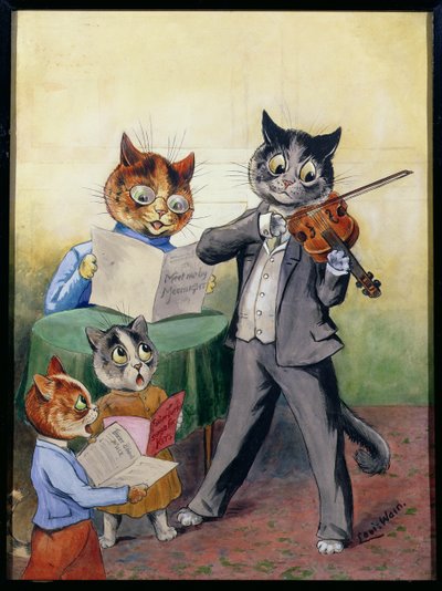 De Muzikale Familie door Louis Wain
