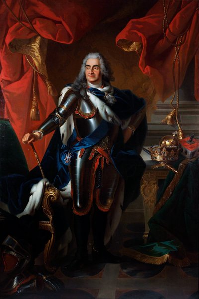 Portret van Frederik Augustus van Polen en Saksen door Louis de (after) Silvestre