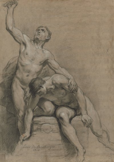 Twee mannelijke naakten, 1710 door Louis de Boullogne