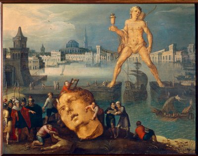 Zeven Wereldwonderen: De Kolossus van Rhodos door Louis de Caulery