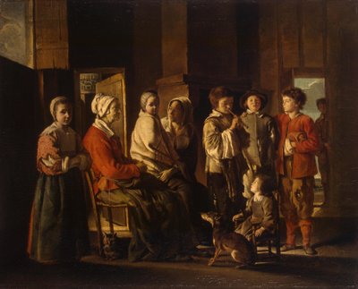 Het bezoek aan de grootmoeder door Louis le Nain