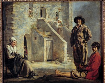 Boeren voor hun huis door Louis le Nain