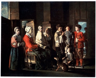 Het bezoek aan de grootmoeder, 1645 door Louis le Nain