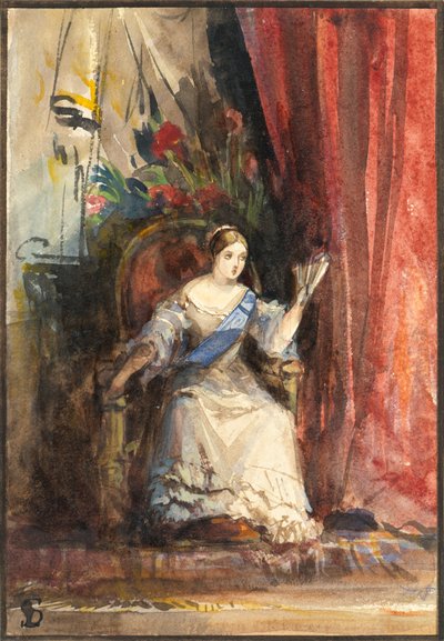Koningin Victoria aan het hof, 1838 door Louisa Anne Waterford
